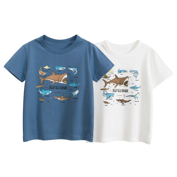 Toddler/Kid Boy Deep Sea Shark Print T-shirt (2 Colors)
