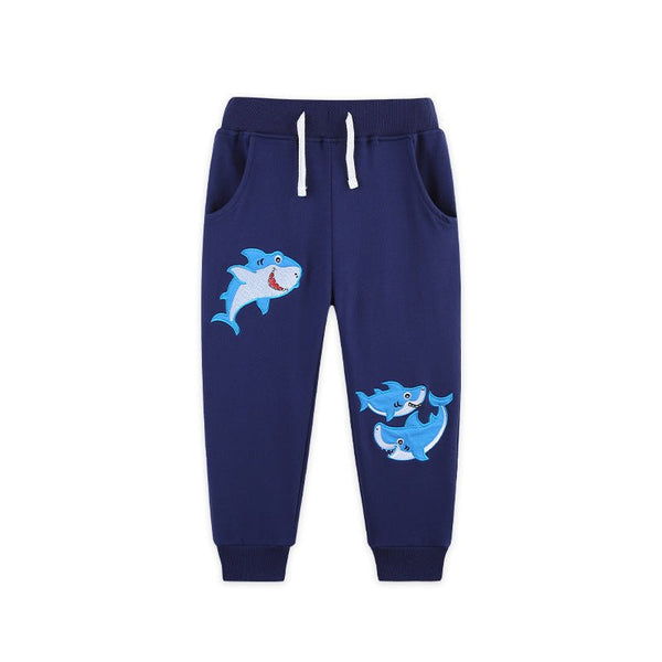 Toddler/Kid Boys Cartoon Shark Embroidery Design Pants