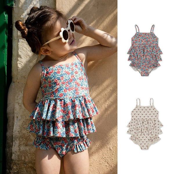 Toddler/Kid Girl's Summer Cherry/Flower Design Swimsuit (2 Designs)