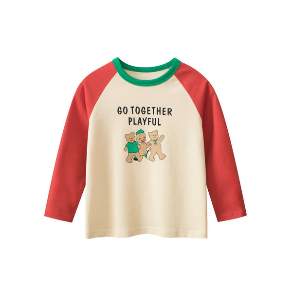 Toddler/Kid Playful Friends Print Long Sleeve Shirt