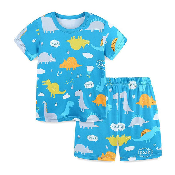 Toddler/Kid Boy Dinosaurs Roar Blue T-shirt and Shorts Set