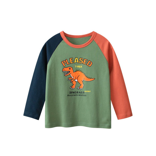 Toddler/Kid Boy Long Sleeve T-Rex Dinosaur Print Design T-shirt
