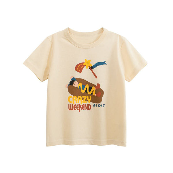 Toddler/Kid Girl Cartoon Hot Dog Printed T-Shirt