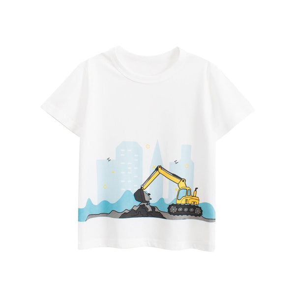 Toddler/Kid Boy Construction Vehicle with Skyline T-shirt