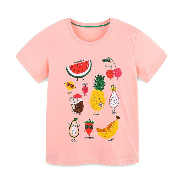 Toddler/Kid Girl's Fruit Print Design Pink T-Shirt