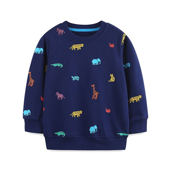 Toddler/Kid's Colorful Little Animals Print Design Sweatshirt