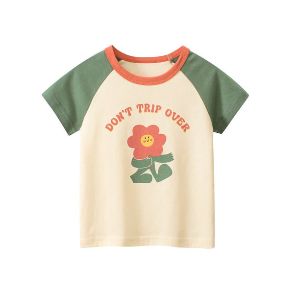 Toddler/Kid Girl's Short Sleeve Cute Sunflower Print Design T-Shirt