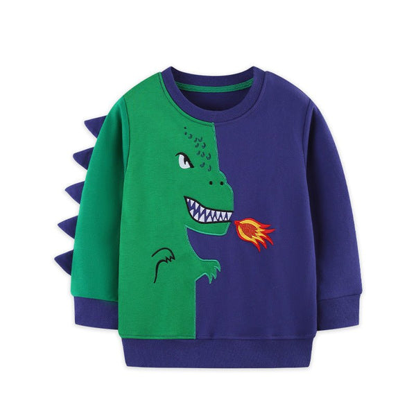Toddler/Kid Boy 3D Green Dinosaur Design Sweatshirt