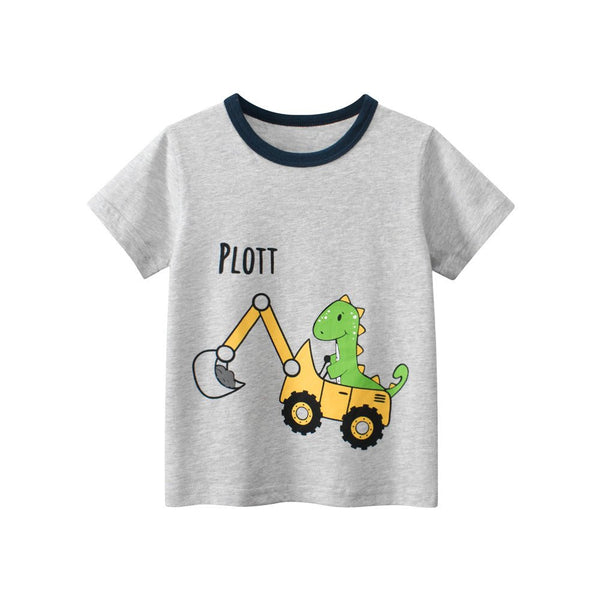 Toddler/Kid Boy's Cute Dino Digger Print Design Tee