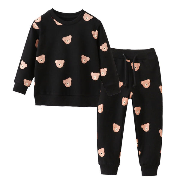 Toddler/Kid's Bear Print Sweatshirt and Pants Set