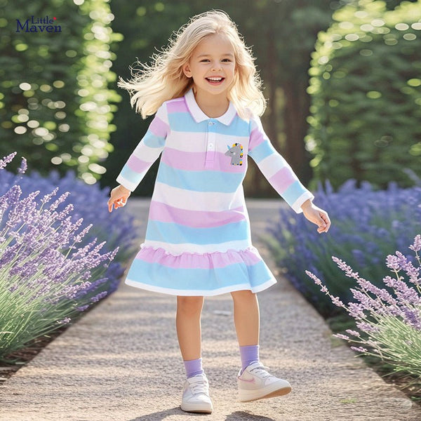 Toddler/Kid Girl Long Sleeve Cute Little Unicorn Print Dress