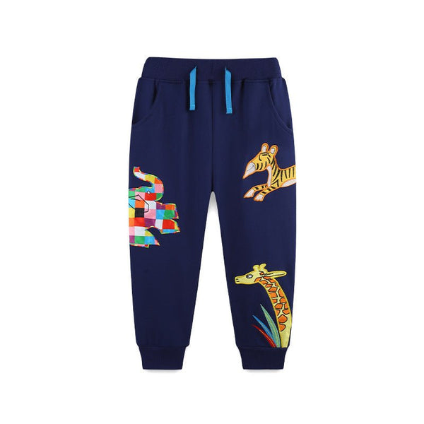 Toddler/Kid Boy Wildlife Animal Embroidery Design Pants
