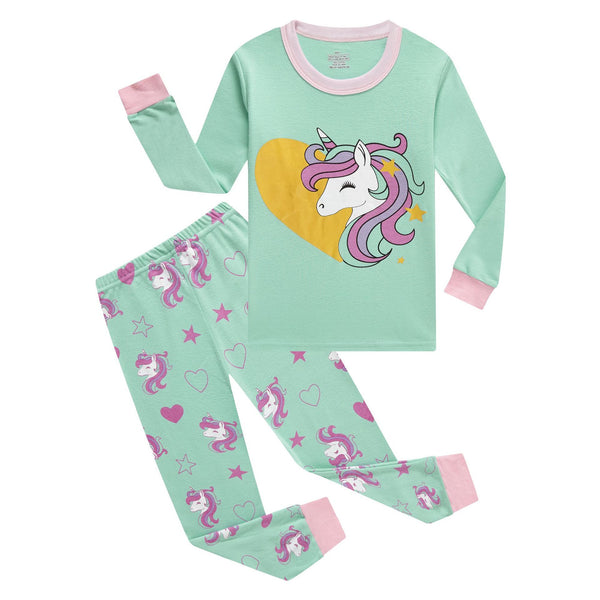 Toddler/Kid Girl Beautiful Unicorn Pajama Set