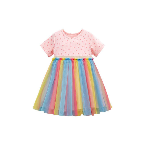Toddler/Kid Girl's Short Sleeve Pink Summer Princess Dress