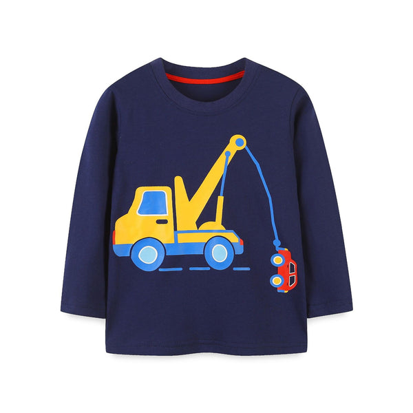Toddler/Kid Excavator Vehicle Print Design Top