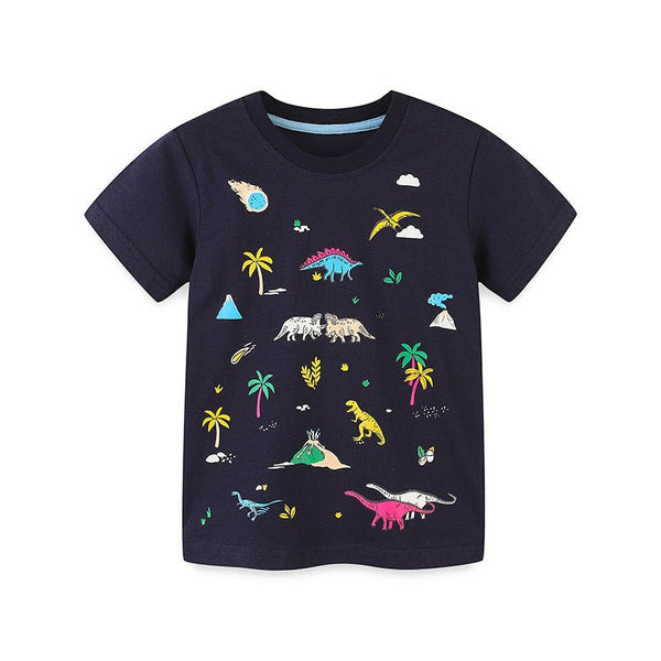 Toddler/Kid Boy's Mini Dino Print Design Cotton Tee