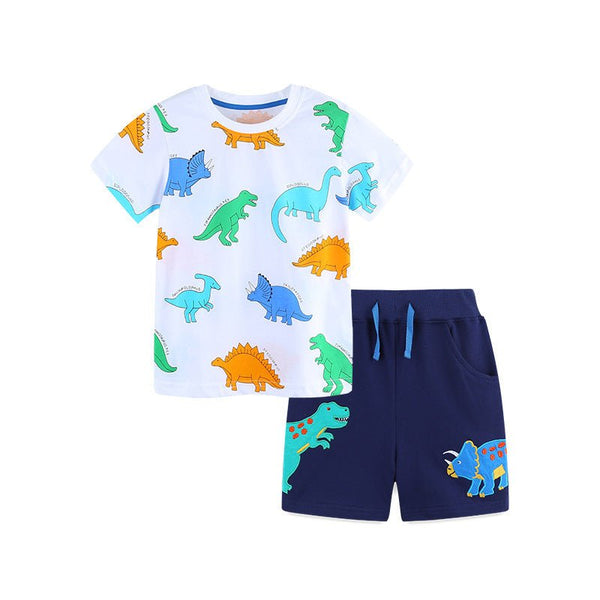 Toddler/Kid Boy Colorful Dinosaurs T-shirt and Shorts Set