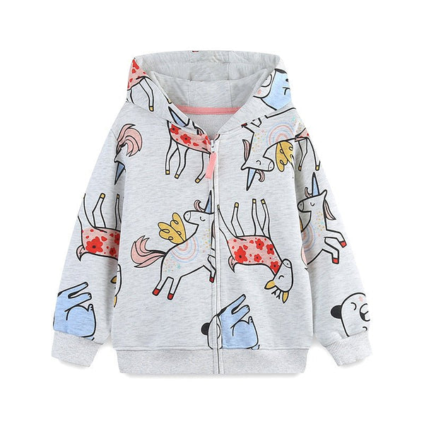 Toddler/Kid Girl Cartoon Unicorn and Bear Design Jacket