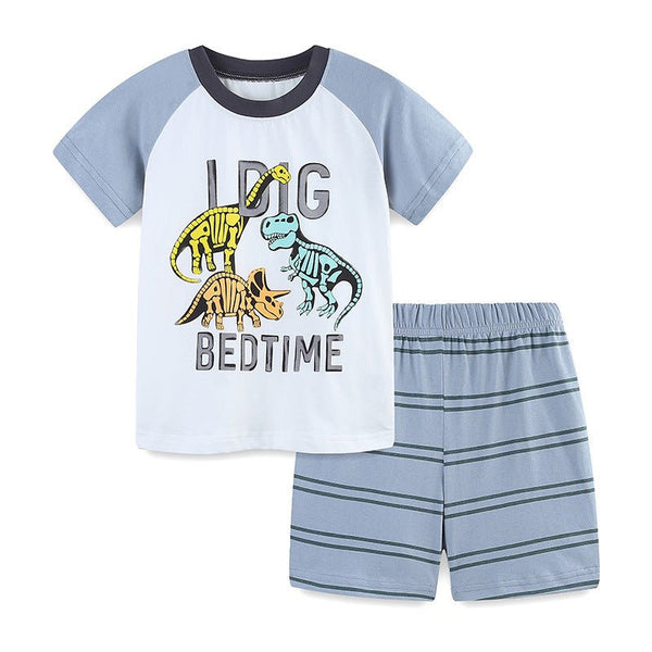 Toddler/Kid Boy's Three Dino Print Tee With Shorts Set