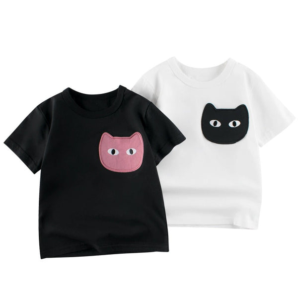 Toddler/Kid Girl Cute Kitty Embroidery T-shirt (2 Colors)