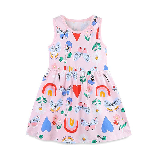 Toddler/Kid Girl's Sleeveless Love Butterfly Print Dress