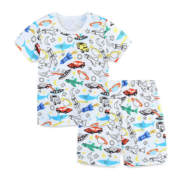 Toddler/Kid Boy Outer Space, Cars, Sea Animals T-shirt and Shorts Set