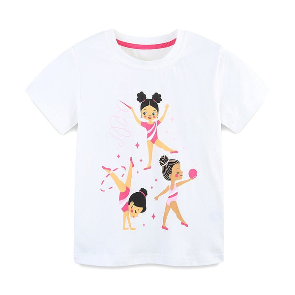 Toddler/Kid Girl Pink Cartoon Ballerinas T-shirt