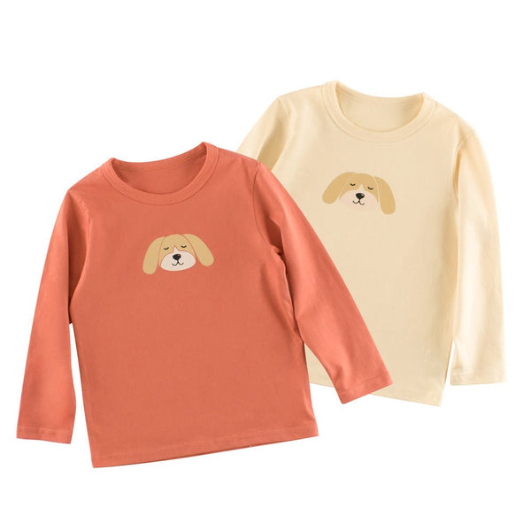 Toddler/Kid Cute Puppy Print Long Sleeve Shirt (2 Colors)