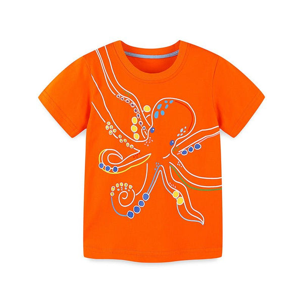 Toddler/Kid's Cartoon Squid Design Summer T-Shirt