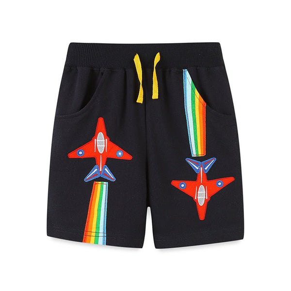Toddler/Kid Boy's Airplane Embroidered Design Shorts