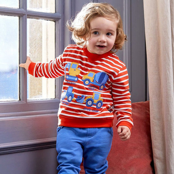 Toddler/Kid Boy's 4 Cartoon Vehicle Design Sweatshirt