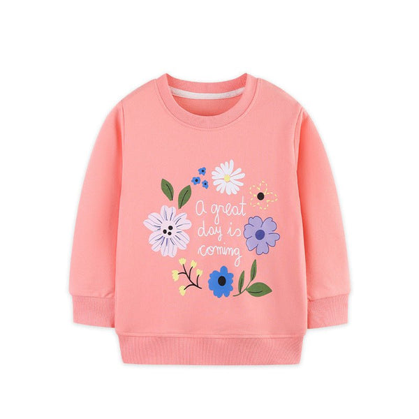 Toddler/Kid Girl Cute Floral Print Design Pink Sweatshirt