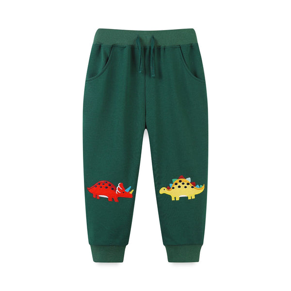 Toddler/Kid Boy's Dinosaur Design Green Casual Pants