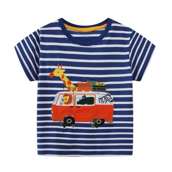 Toddler/Kid Boy Animals Safari Bus T-shirt