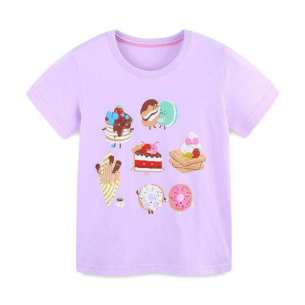 Toddler/Kid Girl's Dessert Print Design T-Shirt