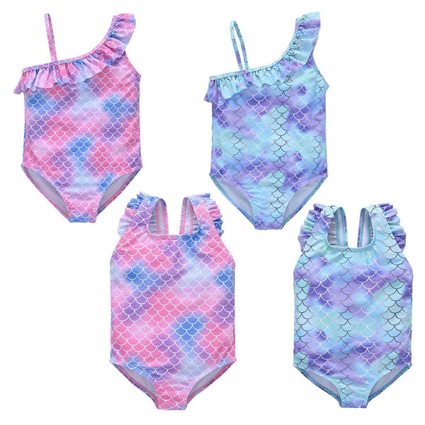 Girl Mermaid Like Swimsuit with Different Strap Styles (2 Colors)