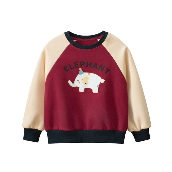 Toddler/Kid's Girl Cartoon Elephant Print Sweatshirt