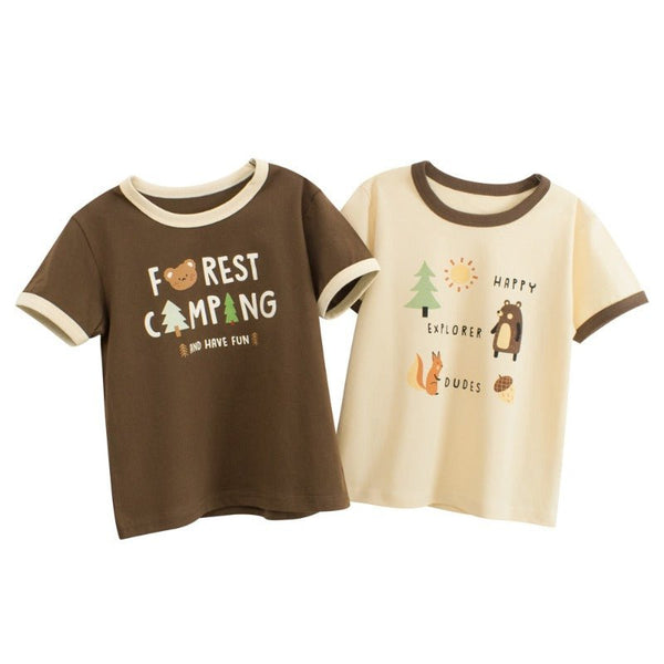 Toddler/Kid Girl Forest Camping Print Design T-Shirt (2 Designs)