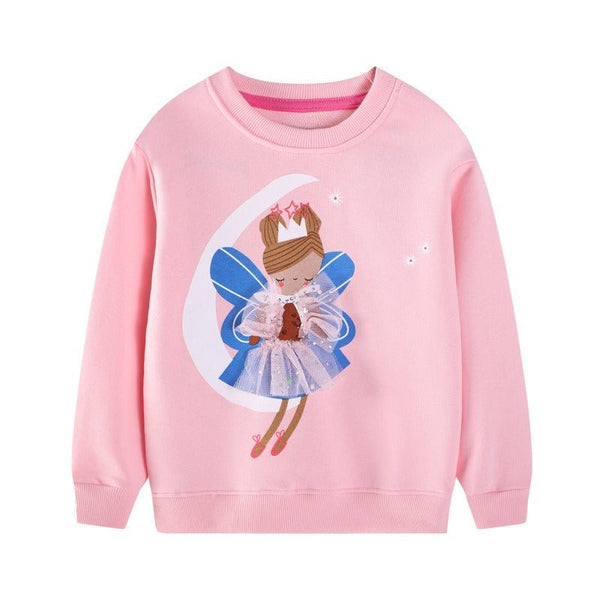 Toddler/Kid Girl Fairy Print Design Pink Sweatshirt