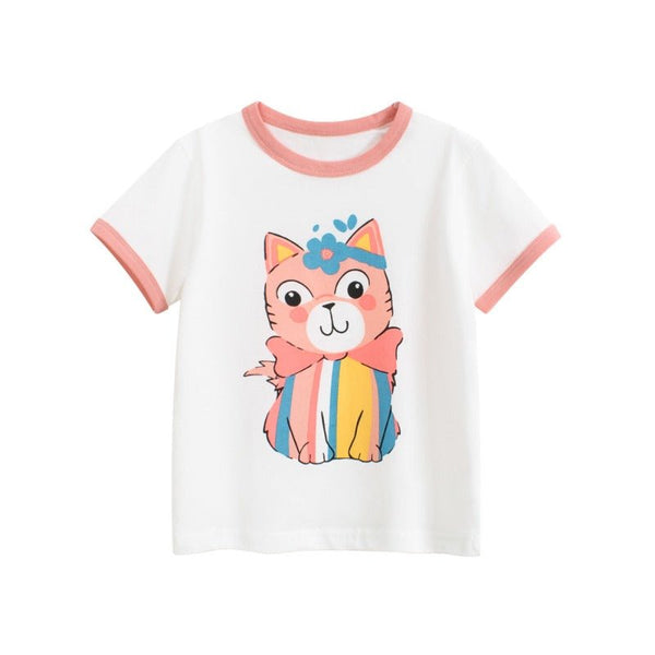 Toddler/Kid Girl Cute Cat Print T-shirt