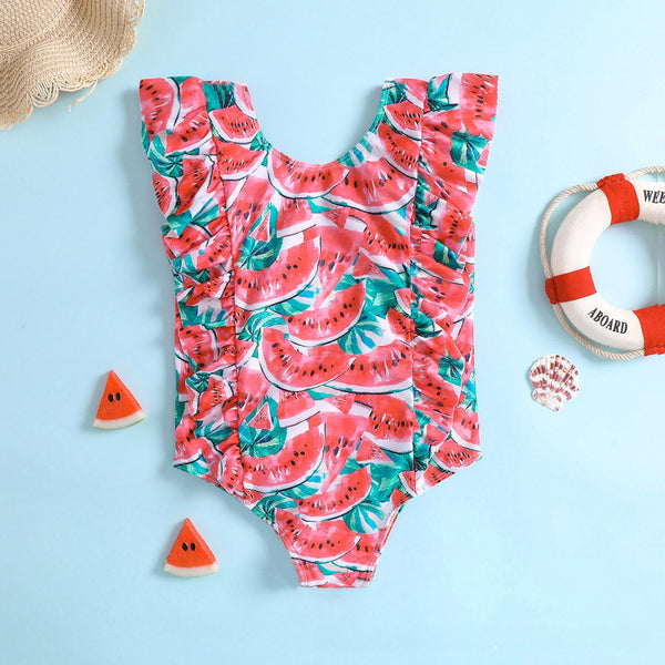 Toddler/Kid Girl Watermelon Print Swimsuit