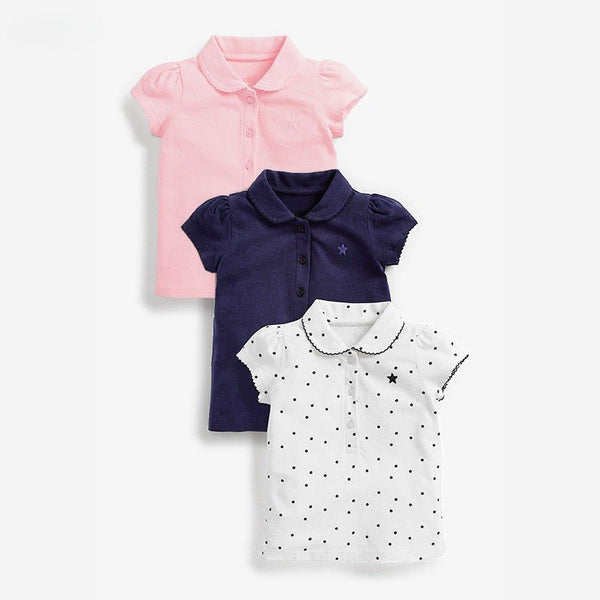 Toddler/Kid Girl's Short Sleeve Little Star Print Design Polo Shirt (3 Colors)