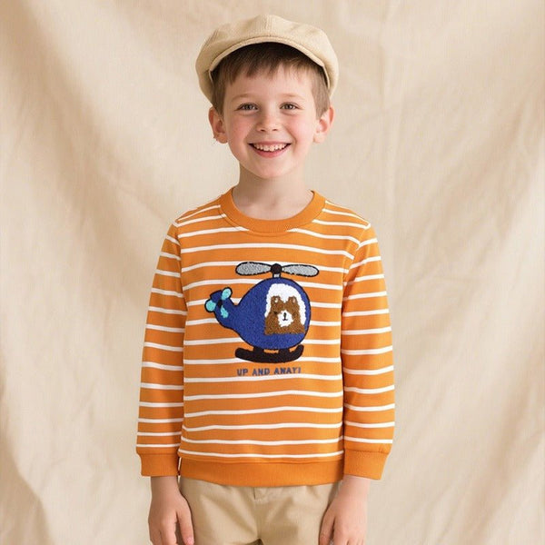 Toddler/Kid Boy Helicopter Embroidery Design Cotton Sweatshirt