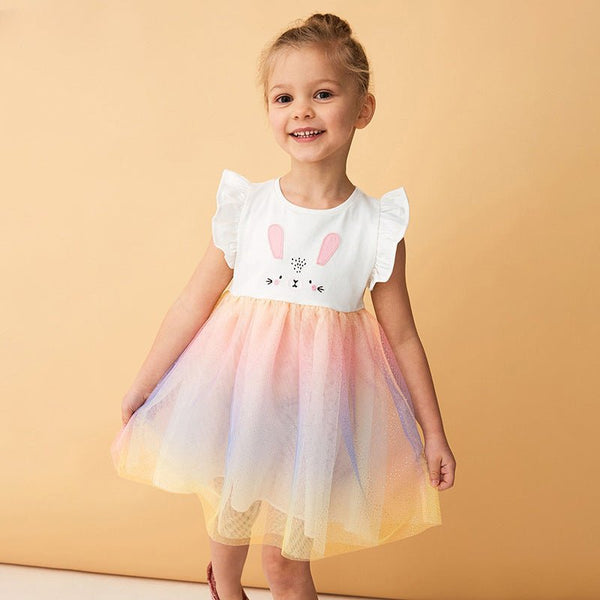 Toddler/Kid Girl's Bunny Print Design Summer Princess Dress