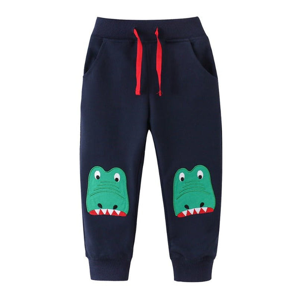 Toddler/Kid Boy Cartoon Green Dinosaur Embroidery Pants