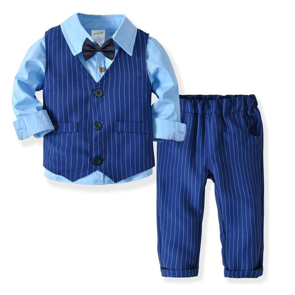Boy's 4-Piece Bowtie Blue Gentleman Suit  (3 colors)