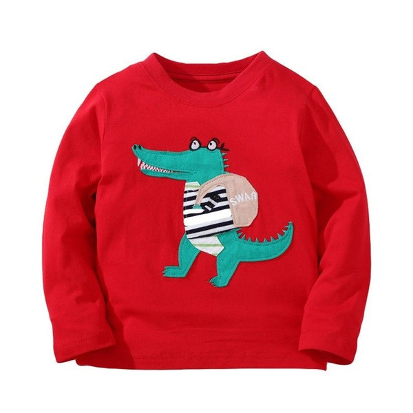 Boy's Alligator Print Long Sleeve T-shirt
