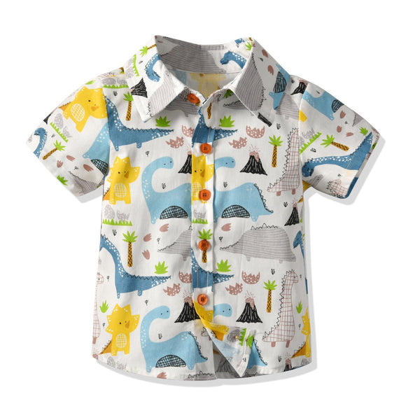 Baby/Toddler Boy's Dinosaur Print Short-Sleeve Shirt