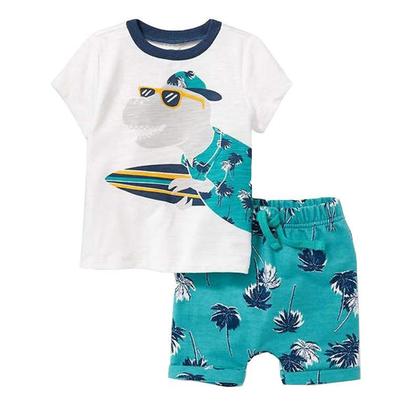 Boy's Summer Casual Tee with Shorts Set