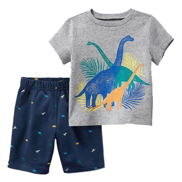 Boy's Dinosaur Print Tee and Shorts Set